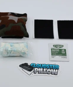 Cloudster Pillow Camo Mini (cotton cover) with everything that comes in the box