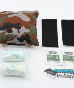 Cloudster Pillow Camo Monster (cotton cover) with everything that comes in the box