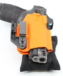 Cloudster Pillow Dark Deluxe holster wedge mounted on the back of an IWB holster