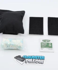 Cloudster Pillow Dark Deluxe (cotton blend cover) with everything that comes in the box
