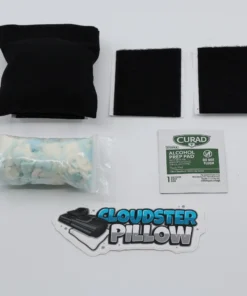 Cloudster Pillow Dark Mini (cotton blend cover) with everything that comes in the box