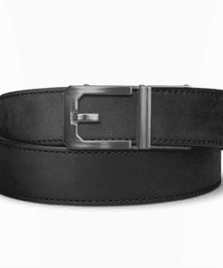 Kore Black Buffalo Leather Gun Belt 1.5 inch with X3 Gunmetal buckle