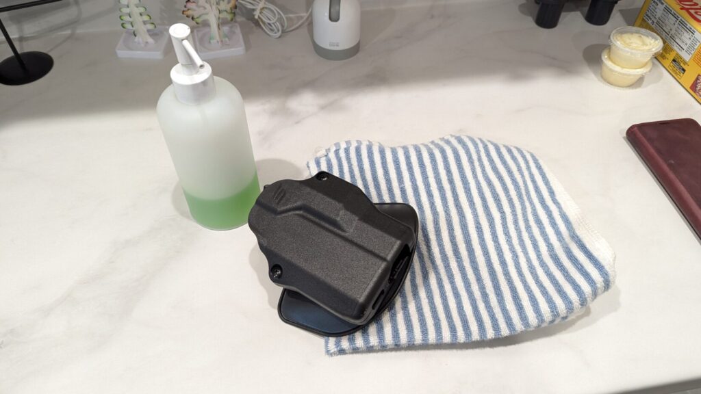 washing holster gear