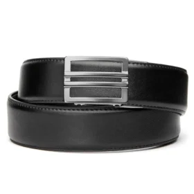BLACK LEATHER GUN BELT 1.5"