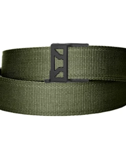 Adjustable belt for Cloudster Pillow holds, black buckle and olive green strap.