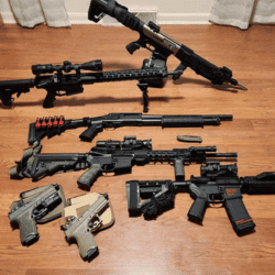 Cloudster Pillow holds securely organize firearms and accessories for safe home storage.