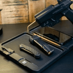 EDC reset tray with essentials for daily carry.