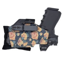 Cloudster Pillow Dark Standard holster wedge on a floral AIWB Glock holster with optic