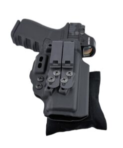 Cloudster Pillow Dark Standard holster wedge on a black tactical Kydex holster