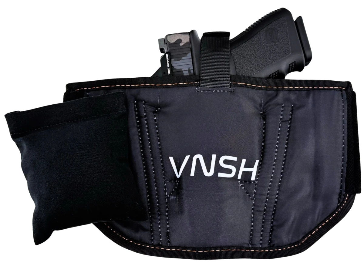 Cloudster Pillow attached to the back of the bellyband holster via the hook-and-loop strip