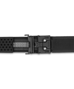 Back of the C1 competition belt dual-lever buckle
