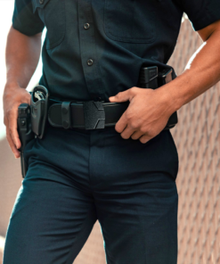Police officer wearing a Kore leather patrol duty belt