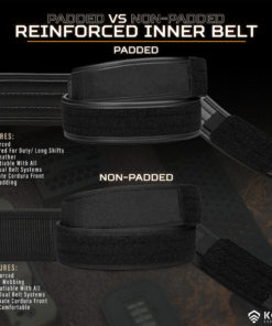 Padded versus non-padded reinforced inner belt for a duty belt