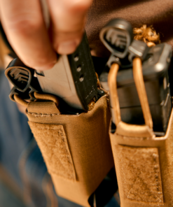 Kore pistol mag pouch mounted on a belt