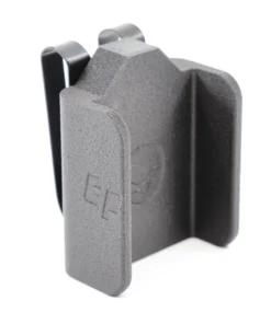 Cloudster 9mm Magnetic IWB/OWB Mag Carrier - angled view with the belt clip