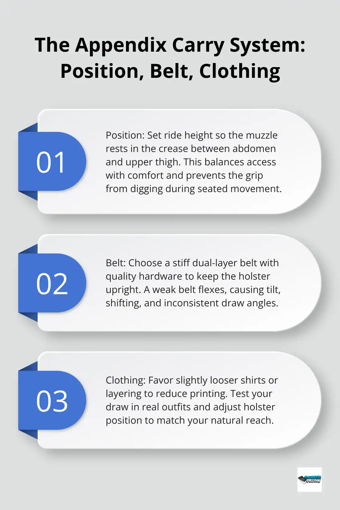 How position, belt quality, and clothing work together to make appendix carry stable, concealed, and accessible. - appendix carry problems