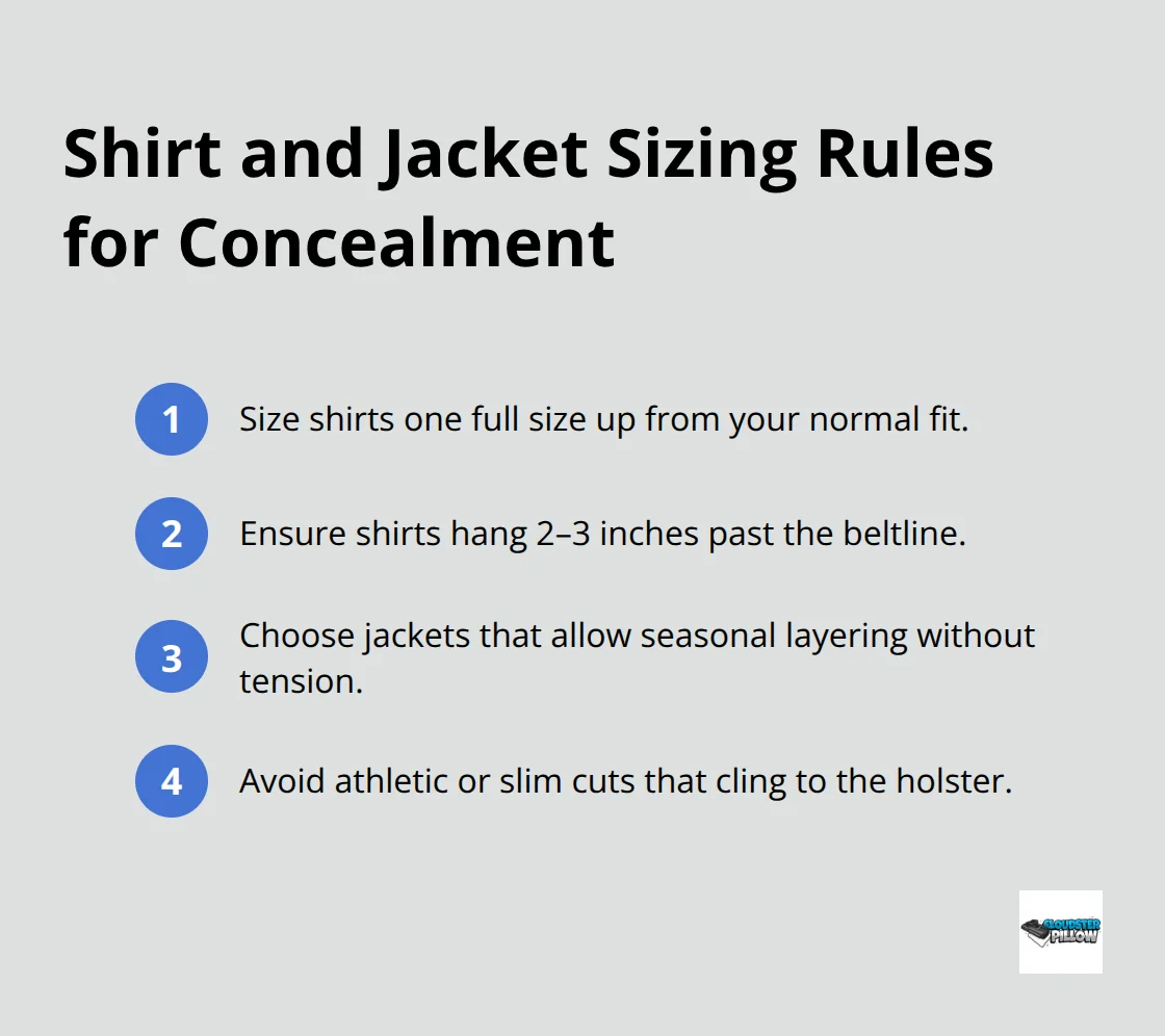 Compact list of sizing guidelines to reduce printing.