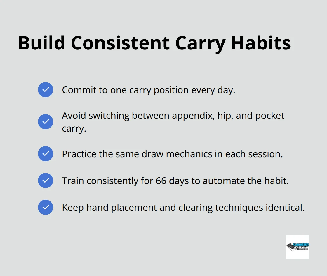 Checklist to develop automatic, reliable draw mechanics for concealed carry