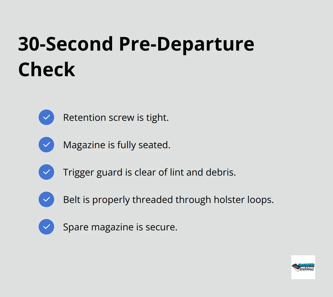 Checklist of five pre-departure concealed carry safety checks - concealed carry tips for beginners