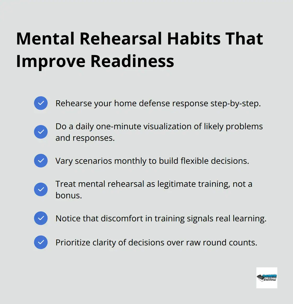 Checklist of mental training practices that accelerate emergency decision-making