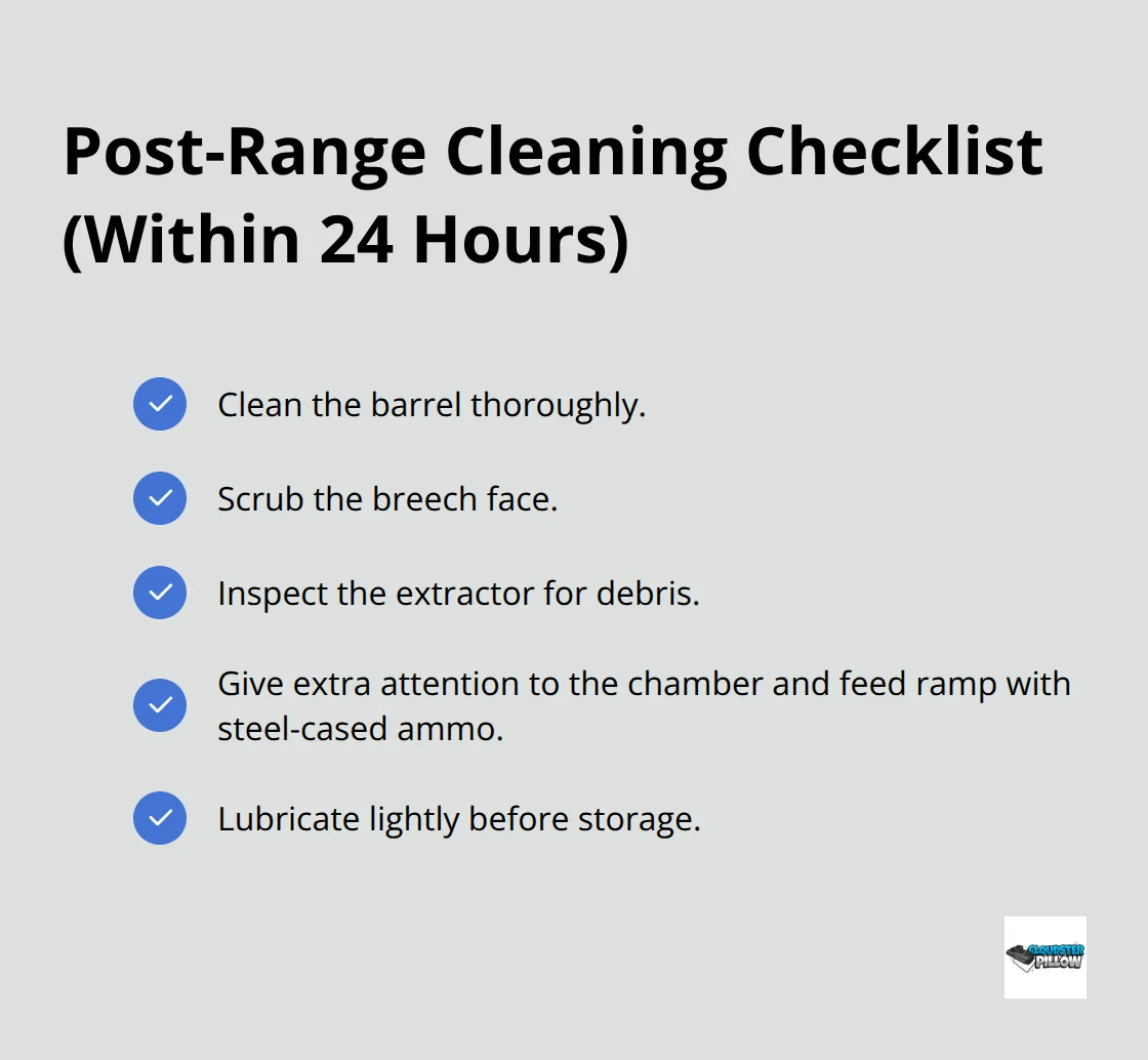 Checklist of immediate cleaning tasks after a range session for concealed carry firearms - gun maintenance