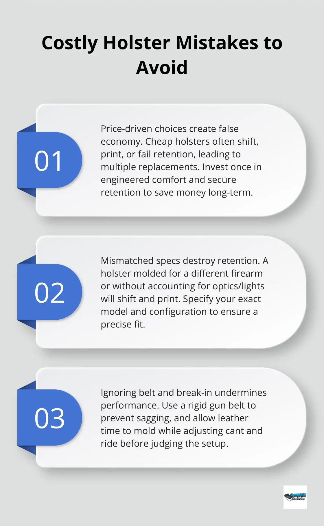 Three common holster-buying mistakes and how to avoid them for U.S. concealed carriers. - Holster selection guidance