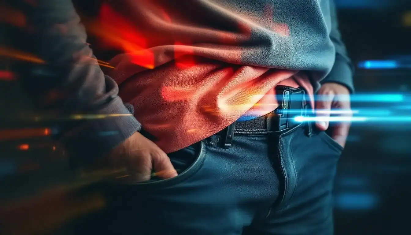 Person holding a Cloudster Pillow with a futuristic background.