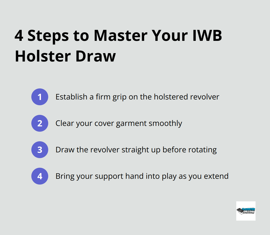 Ordered list of four steps to master drawing from an IWB holster