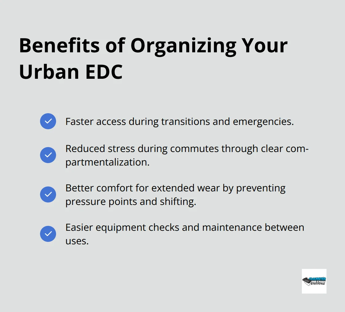 Checklist of organization benefits for urban everyday carry. - urban edc gear