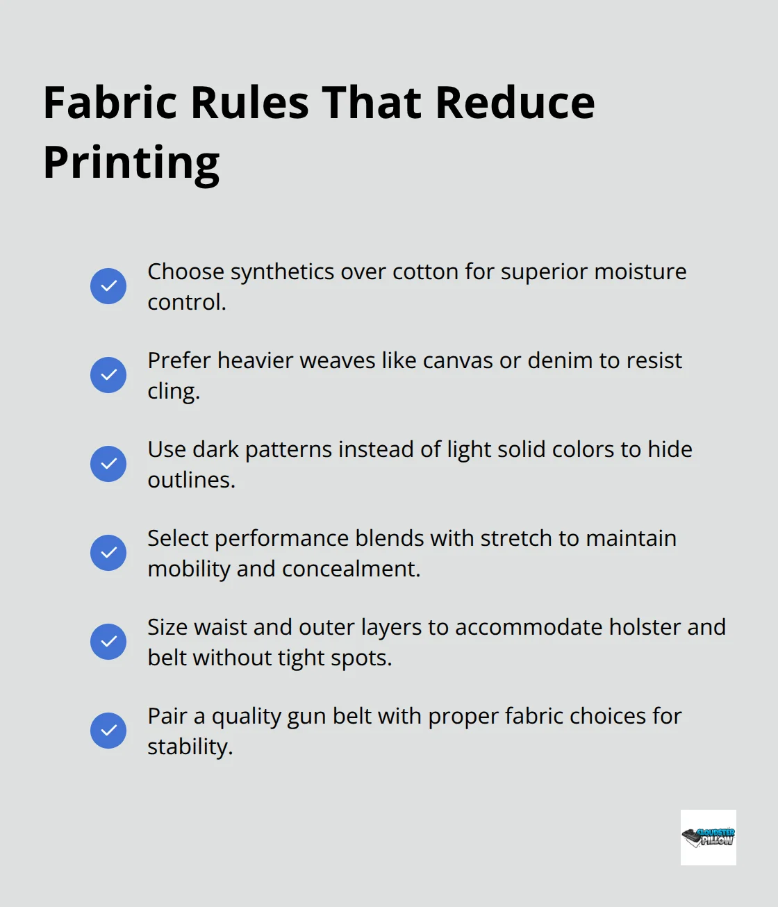 Checklist of fabric and fit choices that improve concealment for everyday carry - weather carry clothing